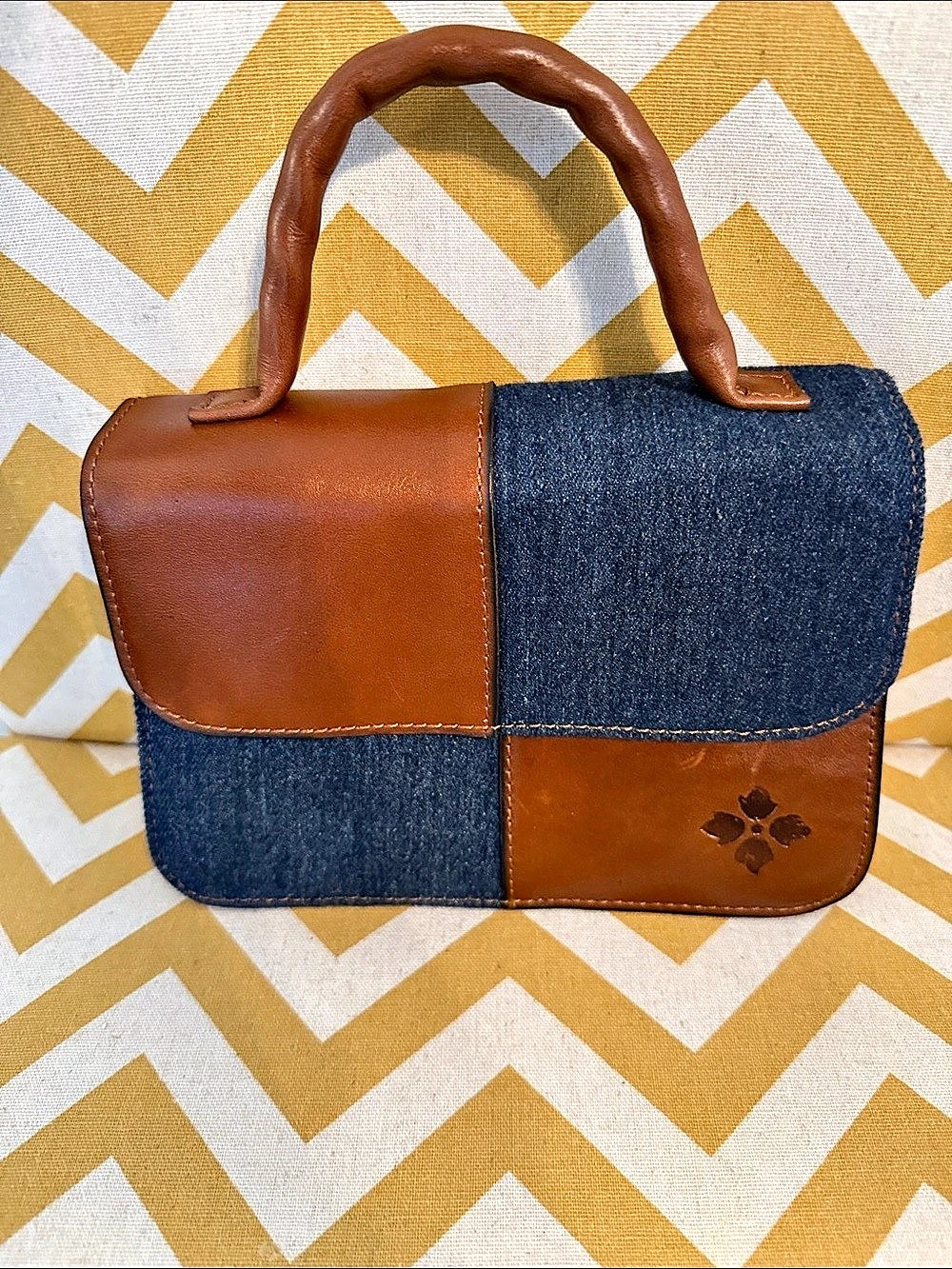 Patricia Nash Mini Leather & Denim Crossbody Bag